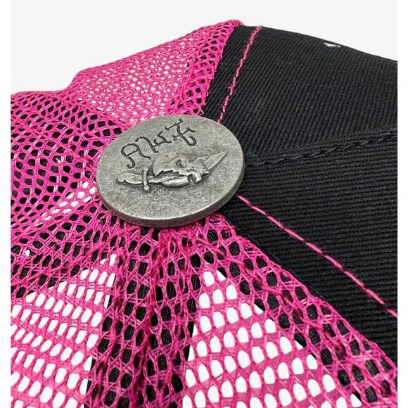 Ed Hardy Trucker Hat Embroidered Tattoo Koi Fish Black/Purple Mesh Snapback Cap - Picture 6 of 7